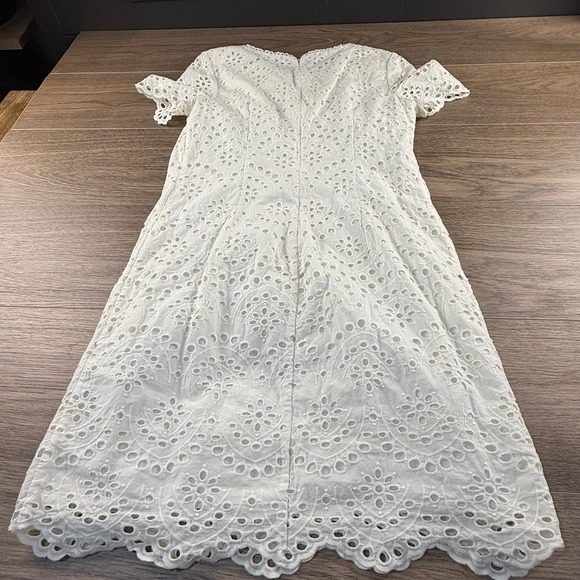 Boden Isadora Broderie Women's Eyelet Dress White Size 12 100% Cotton Spring - Picture 11 of 14